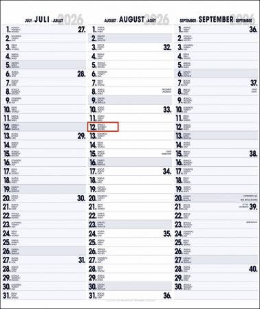 3-MONATSPLANER - BÜROPLANER - OFFICE PLANER